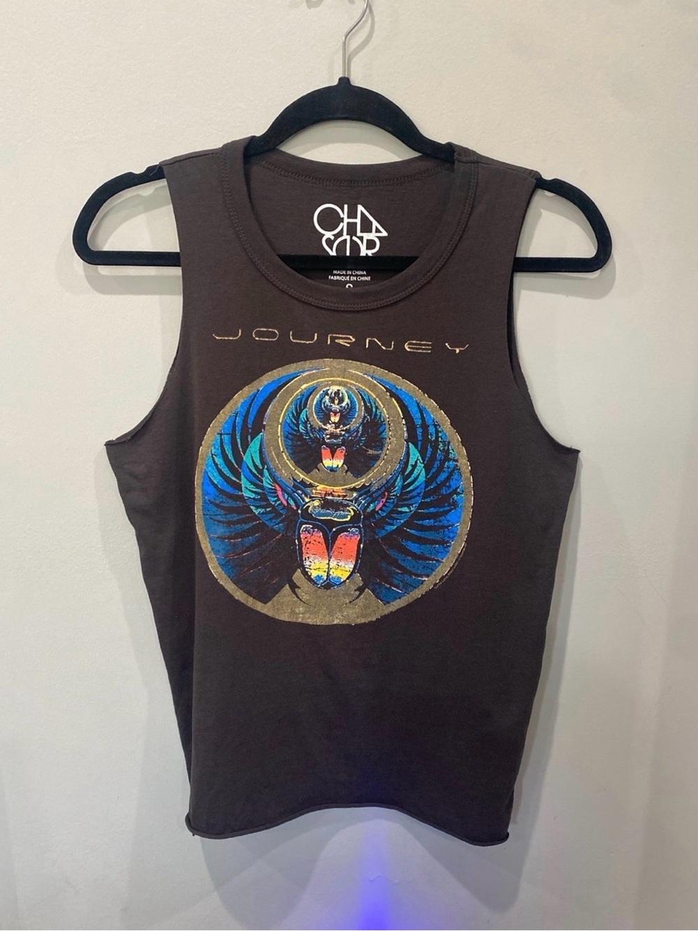 SO Black Graphic Scarab Tank Top journey band